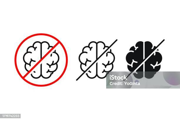 No Brain No Brain Symbol Illustration Vector Stock Illustration - Download Image ...