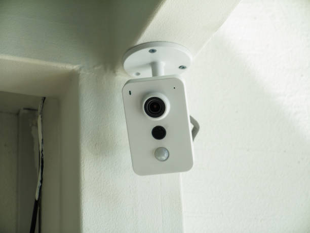 istock Surveillance camera video equipment for security system and detection of violations of society, zone control 1719758295