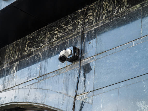 istock Surveillance camera video equipment for security system and detection of violations of society, zone control 1719758823