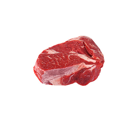 Raw steak with clipping path on white background