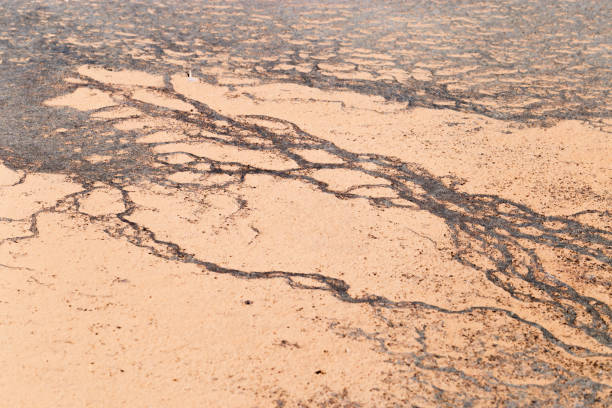 istock Macro photo shore salt lake, design texture pattern concept natural or wallpaper, abstract ornamental surface from sand and mud, dry ground landscape view, aesthetic nature background, curle lines 1719861395