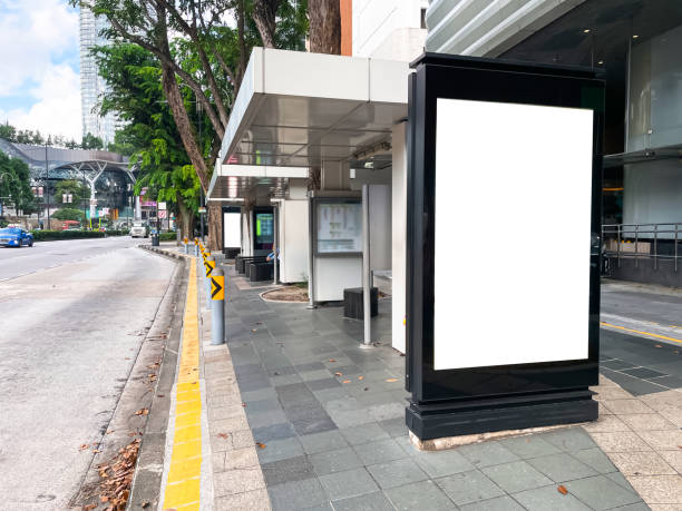istock Mock-up of light box template at the bus stop 1719870682