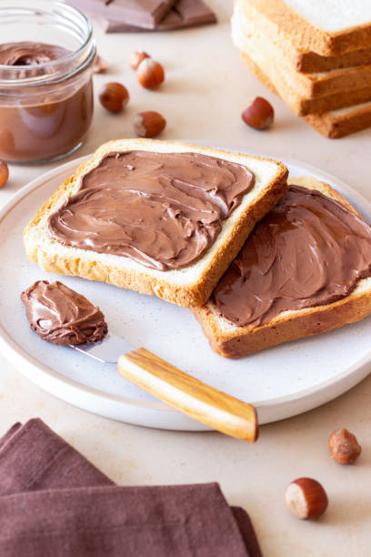 istock Sandwich with chocolate paste . Breakfast. Vegetarian food. 1719971884