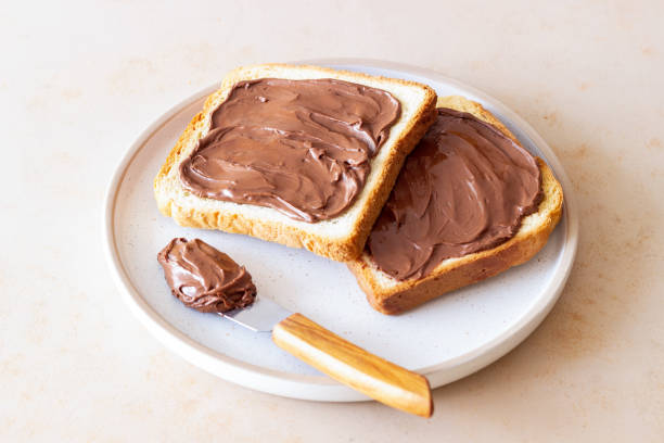 istock Sandwich with chocolate paste . Breakfast. Vegetarian food. 1719971885