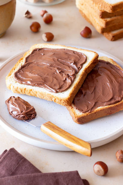 istock Sandwich with chocolate paste . Breakfast. Vegetarian food. 1719971888