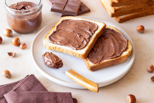 istock Sandwich with chocolate paste . Breakfast. Vegetarian food. 1719971889