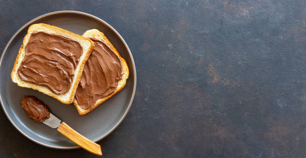 istock Sandwich with chocolate paste . Breakfast. Vegetarian food. 1719972442