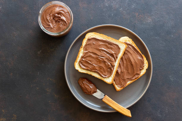 istock Sandwich with chocolate paste . Breakfast. Vegetarian food. 1719972448
