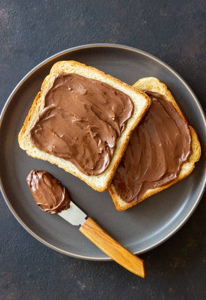 istock Sandwich with chocolate paste . Breakfast. Vegetarian food. 1719973321