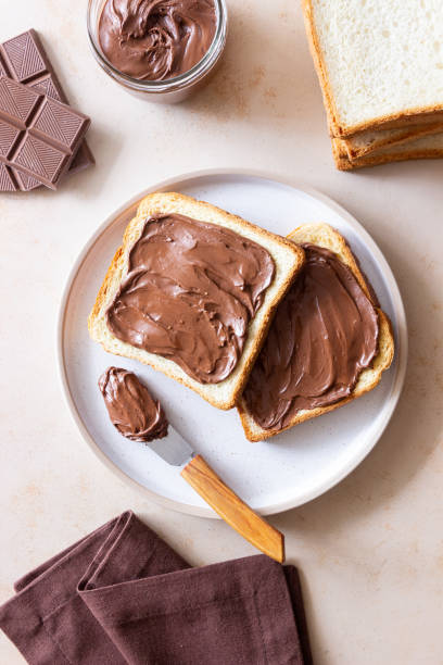 istock Sandwich with chocolate paste . Breakfast. Vegetarian food. 1719973324