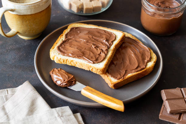istock Sandwich with chocolate paste . Breakfast. Vegetarian food. 1719975057