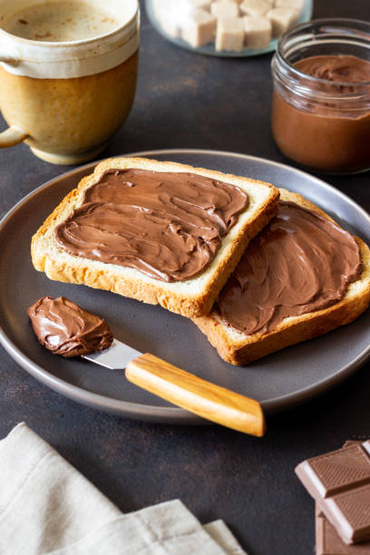 istock Sandwich with chocolate paste . Breakfast. Vegetarian food. 1719975060