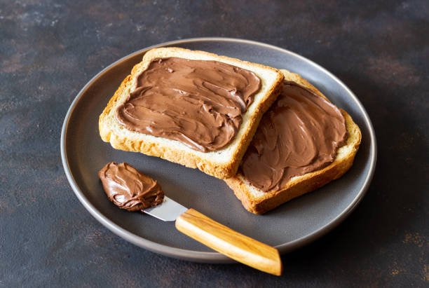 istock Sandwich with chocolate paste . Breakfast. Vegetarian food. 1719975061
