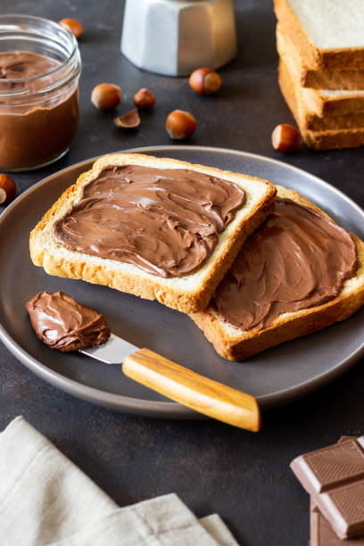 istock Sandwich with chocolate paste . Breakfast. Vegetarian food. 1719975062
