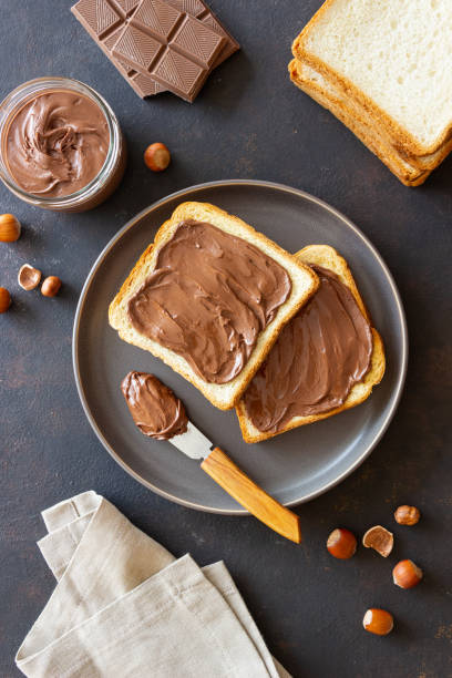 istock Sandwich with chocolate paste . Breakfast. Vegetarian food. 1719975575