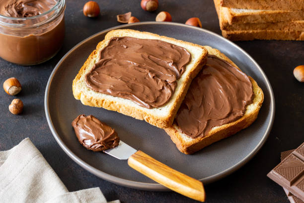 istock Sandwich with chocolate paste . Breakfast. Vegetarian food. 1719976180
