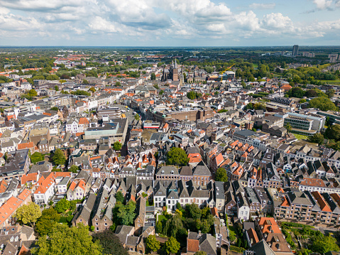 Aerial pictur of the city center of 's-Hertogenbosch