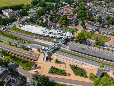 Aerial picture of Dieren station in the Netherlands
