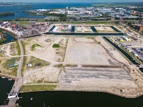Aerial picture of the urban development area Waterfront in Harderwijk in the Netherlands