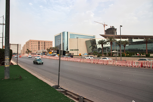 Riyadh, Saudi Arabia - 14 Mar 2020: The street in the center of Riyadh in Saudi Arabia