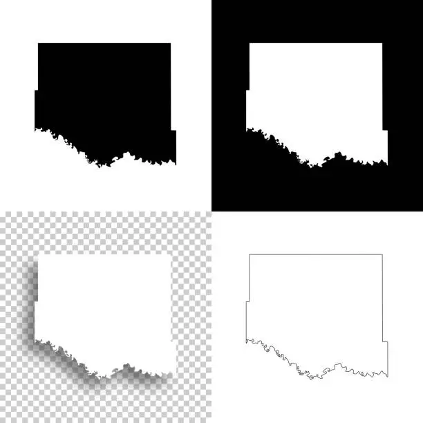 Vector illustration of Jones County, South Dakota. Maps for design. Blank, white and black backgrounds