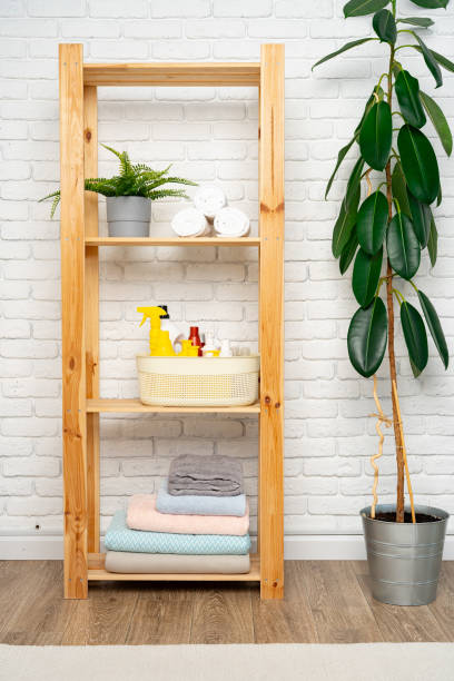 istock Liquid detergents containers on shelf in a bathroom 1720056781