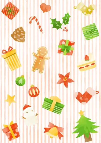 Vector illustration of cute Christmas background illustration 77