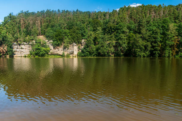 Harasov pond in Kokorinsky dul valley in CHKO Kokorinsko - Machuv kraj in Czech republic
