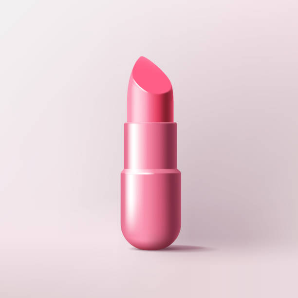 istock Lipstick pink tube. Makeup cosmetic concept. 3d vector render icon. Cartoon minimal style. 1720104763