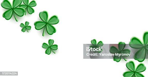 istock Green clover 3d cartoon digital render illustration with four leaves, lucky symbol background of leaves 1720114324