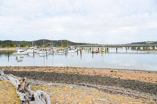 view to the pier, Bay of Islands in New Zealand