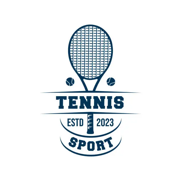 Vector illustration of vintage logo tennis vector template illustration