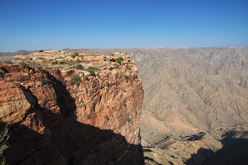 The canyon of Asir region, the view from the viewpoint in Saudi Arabia