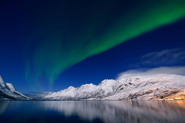 istock Green Aurora Borealis at Jokulsarlon Bay, Tromso, Norway 1720196558