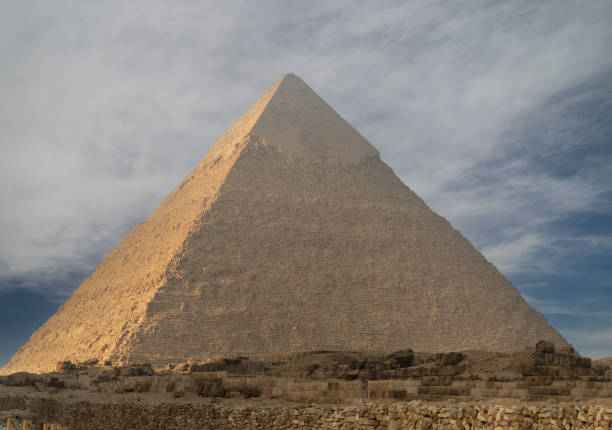 istock The great pyramids of Giza in Egypt with blue sky. 1720199222