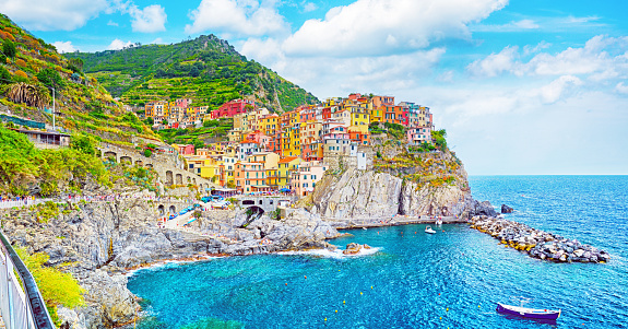 Manarola is one of the five towns that make up the Cinque Terre region in Italy