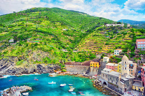Vernazza is one of the five towns that make up the Cinque Terre region in Italy