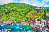 Panorama of Vernazza town in Cinque Terre