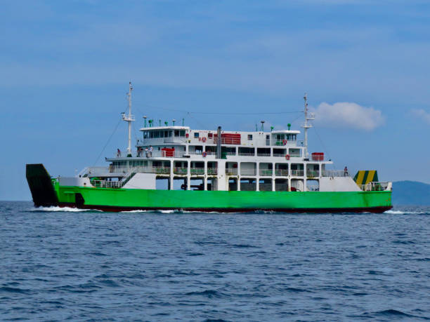 istock Cargo-passenger ferry on the open sea. 1720243728