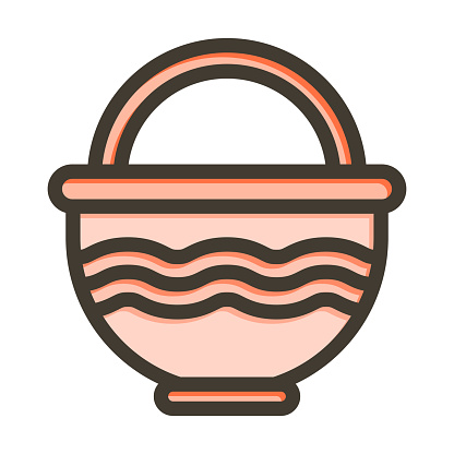 Hanging Basket Vector Thick Line Filled Colors Icon For Personal And Commercial Use.