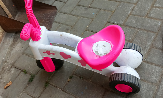 Children's bicycle toys, taken from a close angle
