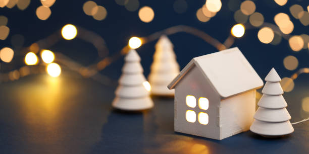istock Christmas decorations with garland on dark background 1720297915
