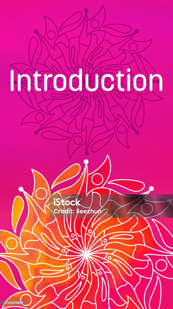 Introduction Mandala Design Element Pink Orange Yellow Magenta Text ...