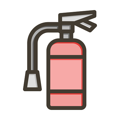 Fire Extinguisher Vector Thick Line Filled Colors Icon For Personal And Commercial Use.