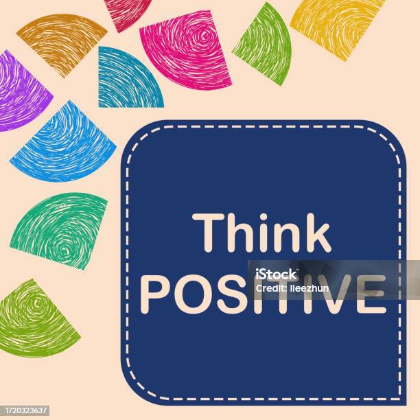 Positive Triangle Think Positive Colorful Triangle Design Element Corner Box Text Stock ...