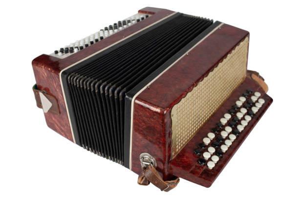 istock Small retro bayan (accordion). Folk musical instrument. 1720347885