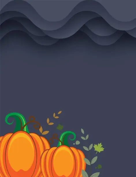 Vector illustration of Happy Thanksgiving Day with autumn leaves and pumpkins for decoration and covering on the background. Vectorstock illustration