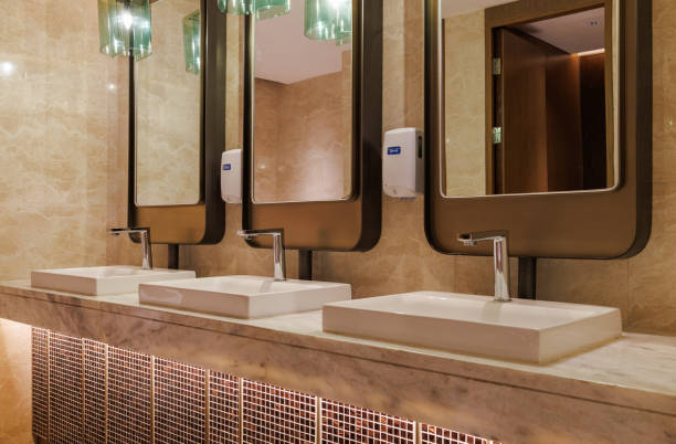 istock Washbasin in the public restroom 1720379281