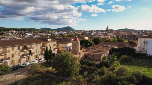 overhead image of the town of algaida