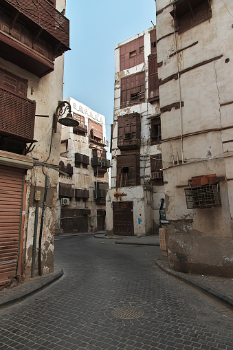 La calle vintage en el distrito de Al-balad, Jeddah, Arabia Saudita photo